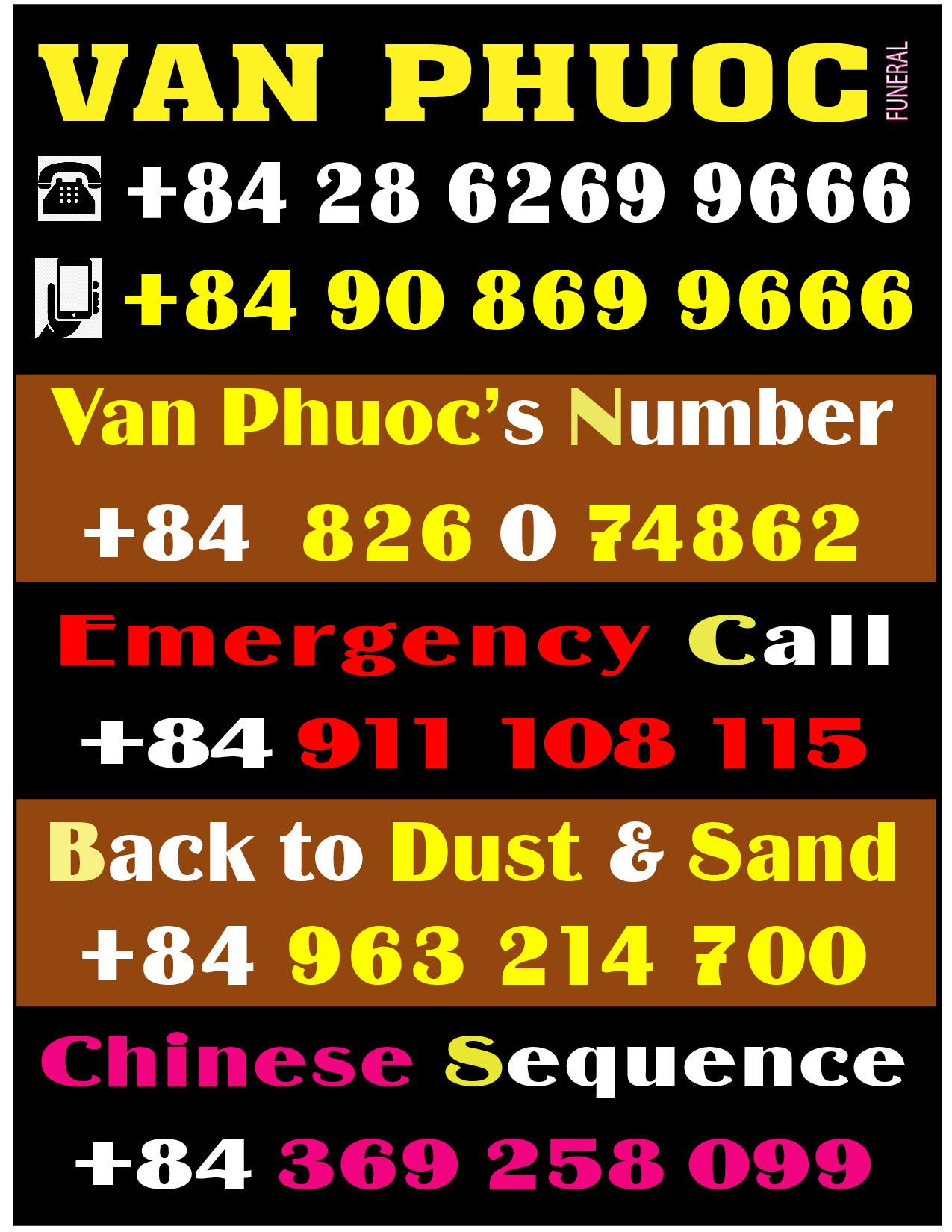 Van Phuoc Funeral - Special Numbers